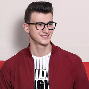 Black Rectangle Full Rim Unisex Eyeglasses by Vincent Chase VC-130688