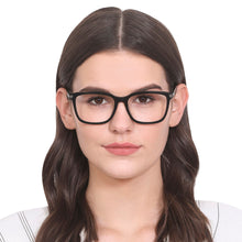 Load image into Gallery viewer, Black Rectangle Full Rim Unisex Eyeglasses by Vincent Chase VC-130688