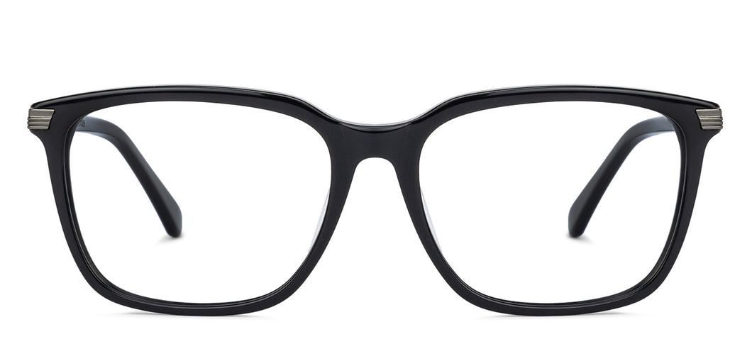 Black Rectangle Full Rim Unisex Eyeglasses by Vincent Chase VC-130688