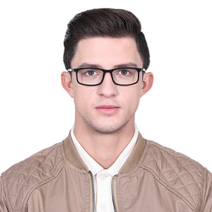 Black Rectangle Full Rim Unisex Eyeglasses by Vincent Chase Online-130701