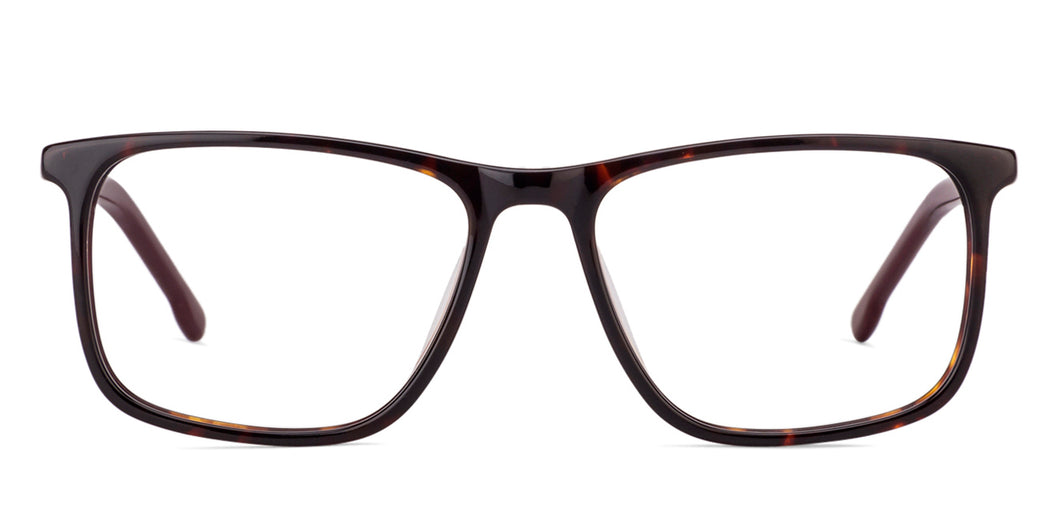 Tortoise Rectangle Full Rim Unisex Eyeglasses by Vincent Chase Online-130705