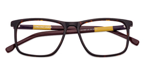 Tortoise Rectangle Full Rim Unisex Eyeglasses by Vincent Chase Online-130705