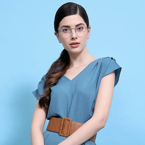 Black Round Half Rim Unisex Eyeglasses by Vincent Chase VC-130657