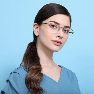 Black Round Half Rim Unisex Eyeglasses by Vincent Chase VC-130657