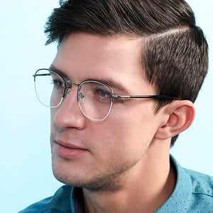 Black Round Half Rim Unisex Eyeglasses by Vincent Chase VC-130657