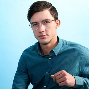 Black Round Half Rim Unisex Eyeglasses by Vincent Chase VC-130657