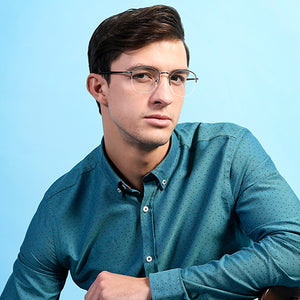 Black Round Half Rim Unisex Eyeglasses by Vincent Chase VC-130657