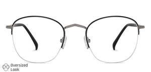Black Round Half Rim Unisex Eyeglasses by Vincent Chase VC-130657