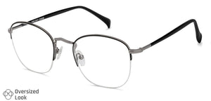 Black Round Half Rim Unisex Eyeglasses by Vincent Chase VC-130657