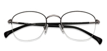 Load image into Gallery viewer, Black Round Half Rim Unisex Eyeglasses by Vincent Chase VC-130657