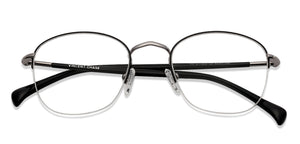 Black Round Half Rim Unisex Eyeglasses by Vincent Chase VC-130657
