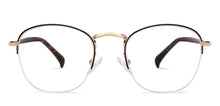 Load image into Gallery viewer, Gold Round Half Rim Medium Unisex Eyeglasses by Vincent Chase-140508