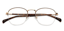 Load image into Gallery viewer, Gold Round Half Rim Medium Unisex Eyeglasses by Vincent Chase-140508