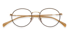 Load image into Gallery viewer, Gold Round Full Rim Narrow Unisex Eyeglasses by Vincent Chase-140394