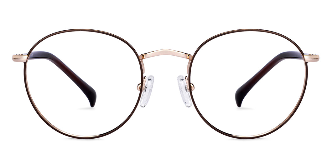 Brown Round Full Rim Unisex Eyeglasses by Vincent Chase-201816