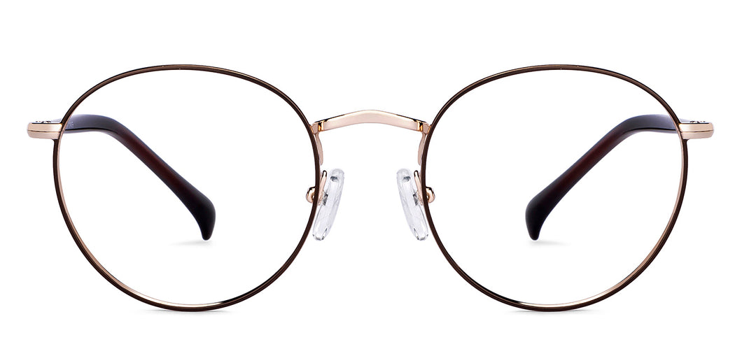 Brown Round Full Rim Unisex Eyeglasses by Vincent Chase-150624