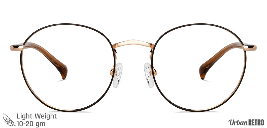 Brown Round Full Rim Unisex Eyeglasses by Vincent Chase VC-202330