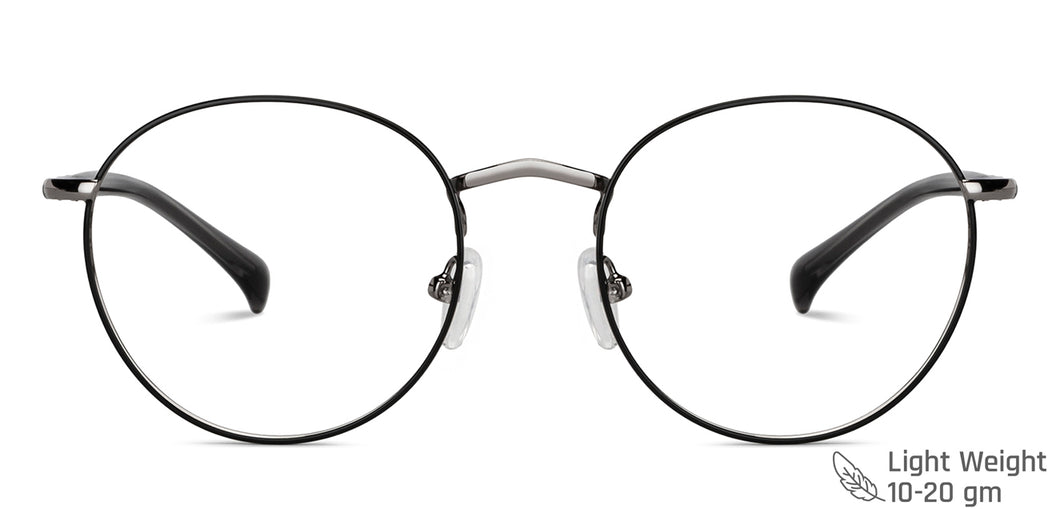 Gunmetal Round Full Rim Unisex Eyeglasses by Vincent Chase-147942