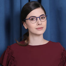 Load image into Gallery viewer, Blue Cat Eye Full Rim Women Eyeglasses by Vincent Chase Online-130662