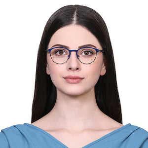 Blue Cat Eye Full Rim Women Eyeglasses by Vincent Chase Online-130662