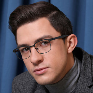 Black Rectangle Full Rim Unisex Eyeglasses by Vincent Chase Online-130665