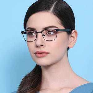 Black Rectangle Full Rim Unisex Eyeglasses by Vincent Chase Online-130665