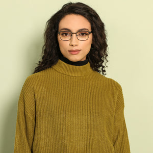 Gunmetal Rectangle Full Rim Unisex Eyeglasses by Vincent Chase Online-140511