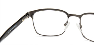Gunmetal Rectangle Full Rim Unisex Eyeglasses by Vincent Chase Online-140511