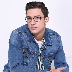 Purple Rectangle Full Rim Unisex Eyeglasses by Vincent Chase VC-130669