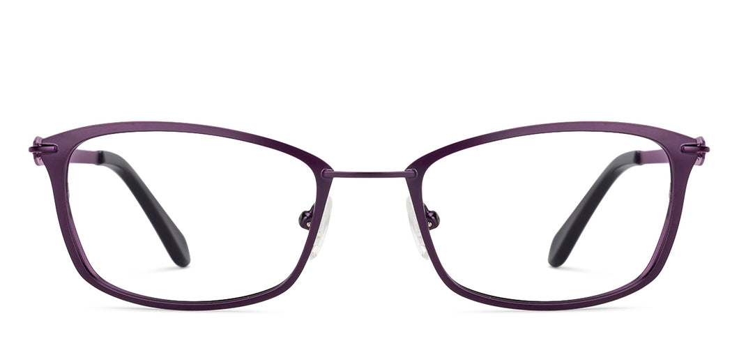 Purple Rectangle Full Rim Unisex Eyeglasses by Vincent Chase VC-130669