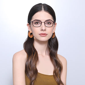 Brown Rectangle Full Rim Unisex Eyeglasses by Vincent Chase VC-130670
