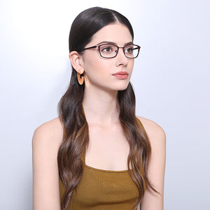 Brown Rectangle Full Rim Unisex Eyeglasses by Vincent Chase VC-130670