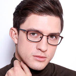 Brown Rectangle Full Rim Unisex Eyeglasses by Vincent Chase VC-130670