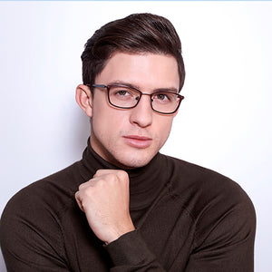 Brown Rectangle Full Rim Unisex Eyeglasses by Vincent Chase VC-130670