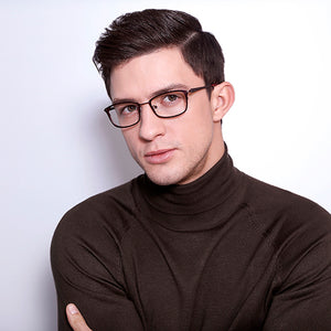 Brown Rectangle Full Rim Unisex Eyeglasses by Vincent Chase VC-130670