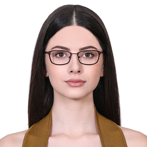 Brown Rectangle Full Rim Unisex Eyeglasses by Vincent Chase VC-130670