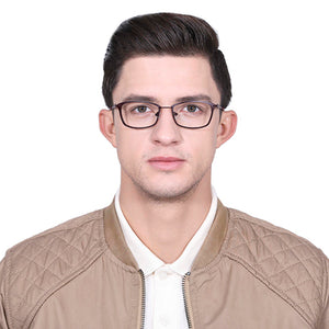 Brown Rectangle Full Rim Unisex Eyeglasses by Vincent Chase VC-130670