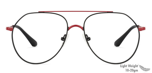 Black Aviator Full Rim Unisex Eyeglasses by Vincent Chase Essentials-130675