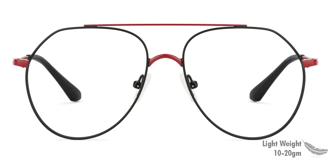 Black Aviator Full Rim Unisex Eyeglasses by Vincent Chase Essentials-130675