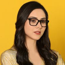 Load image into Gallery viewer, Black Rectangle Full Rim Women Eyeglasses by Vincent Chase Online-130624