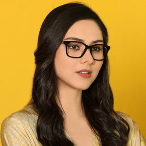 Black Rectangle Full Rim Women Eyeglasses by Vincent Chase Online-130624