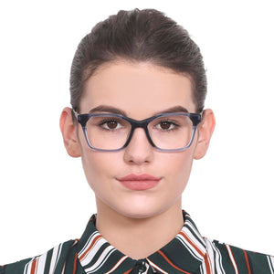 Blue Rectangle Full Rim Women Eyeglasses by Vincent Chase Online-130626