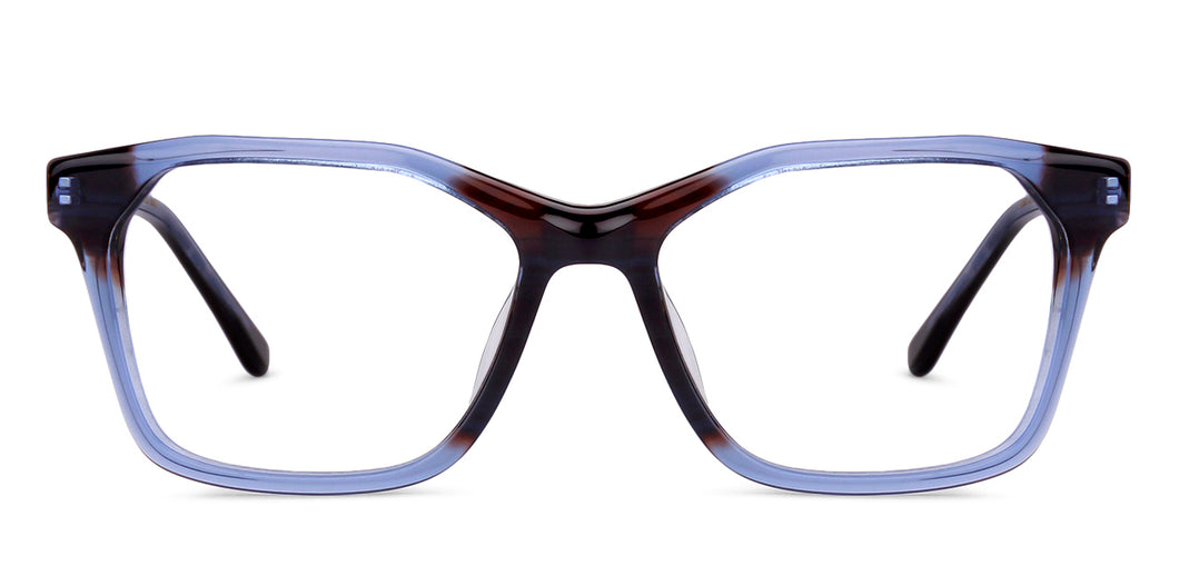 Blue Rectangle Full Rim Women Eyeglasses by Vincent Chase Online-130626