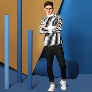 Black Rectangle Full Rim Unisex Eyeglasses by Vincent Chase Online-130627
