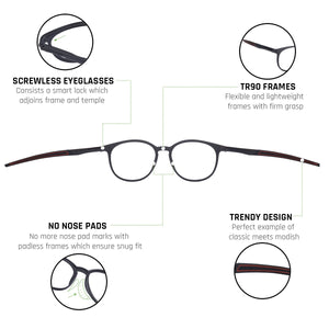 Black Round Full Rim Unisex Eyeglasses by Lenskart Air Online-130633