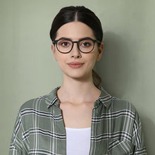 Load image into Gallery viewer, Black Round Full Rim Unisex Eyeglasses by Lenskart Air Online-130633