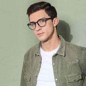 Black Round Full Rim Unisex Eyeglasses by Lenskart Air Online-130633