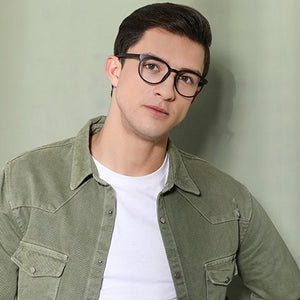 Black Round Full Rim Unisex Eyeglasses by Lenskart Air Online-130633
