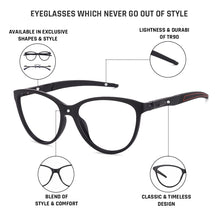 Load image into Gallery viewer, Black Cat Eye Full Rim Women Eyeglasses by Lenskart Air Online-130636