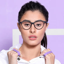 Load image into Gallery viewer, Grey Cat Eye Full Rim Women Eyeglasses by Lenskart Air Online-130637
